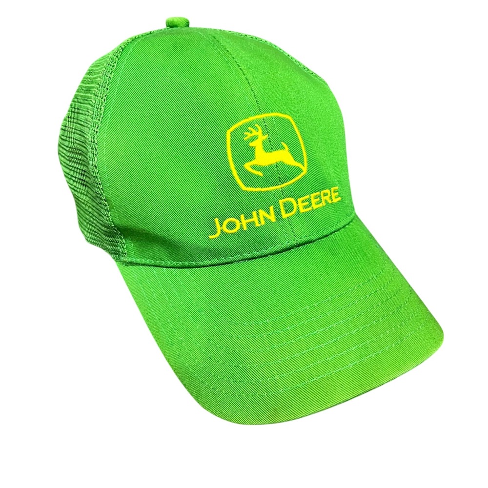 John Deere Green &‎ Yellow Mesh Trucker Hat Cap Equipment Shields AS